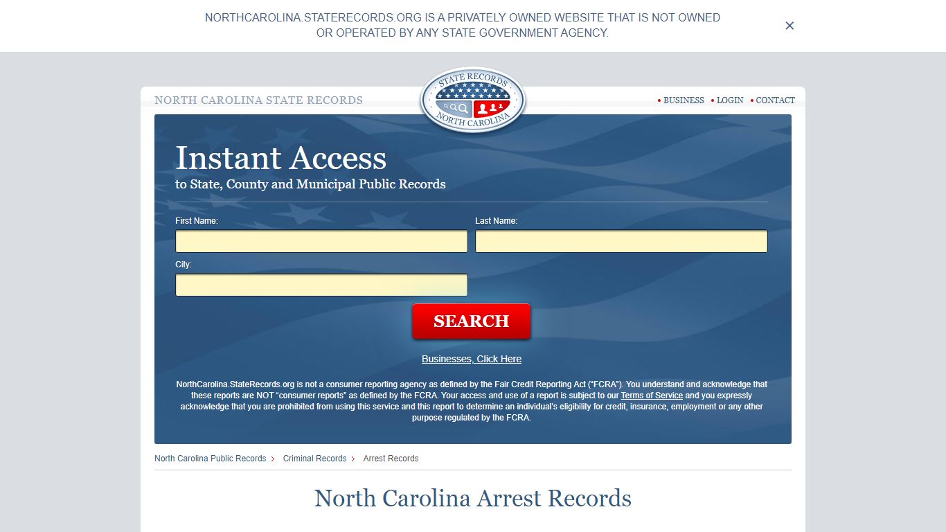North Carolina Arrest Records | StateRecords.org